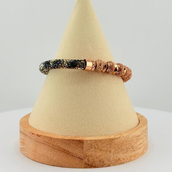 Bomb Party Single Bracelet Stretchy Bangle - Animal Print & Rose Gold (18) - Picture 3 of 6